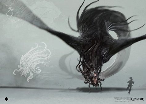 Hunting Horror | The H.P. Lovecraft Wiki | Fandom Flying Monsters, Lovecraft Art, Illustration Fantasy, Lovecraftian Horror, Beast Creature, Cool Monsters, Fantasy Beasts, Cosmic Horror, Alien Concept Art