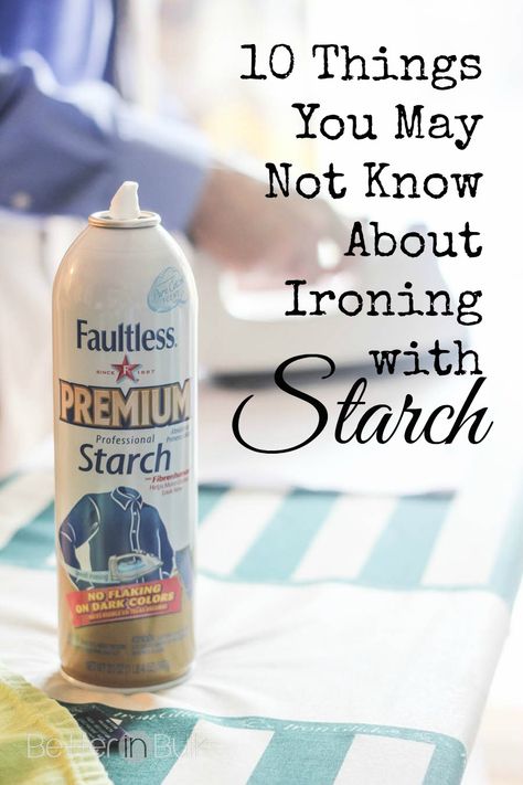 10 Things You May Not Know About Ironing With Starch Starch For Ironing, Diy Starch, Ironing Hacks, Ironing Spray, Homemaking Hacks, Spray Starch, Laundry Business, Starch Solution, House Keeping