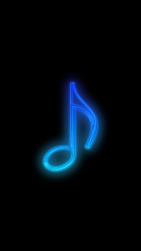 Neon Music Aesthetic, Music Icon Aesthetic Black, Neon Music Icon, Blue Music Icon, Neon Music, Music Neon, Neon Light Wallpaper, Light Bulb Art, Music Signs