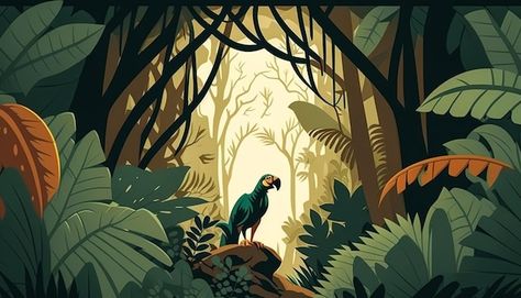 Tropical Rainforest Illustration, Tropical Jungle Illustration, Photo Jungle, Rainforest Illustration, Moving Poster, Hand Washing Poster, Rainforest Trees, African Jungle, Tropical Trees