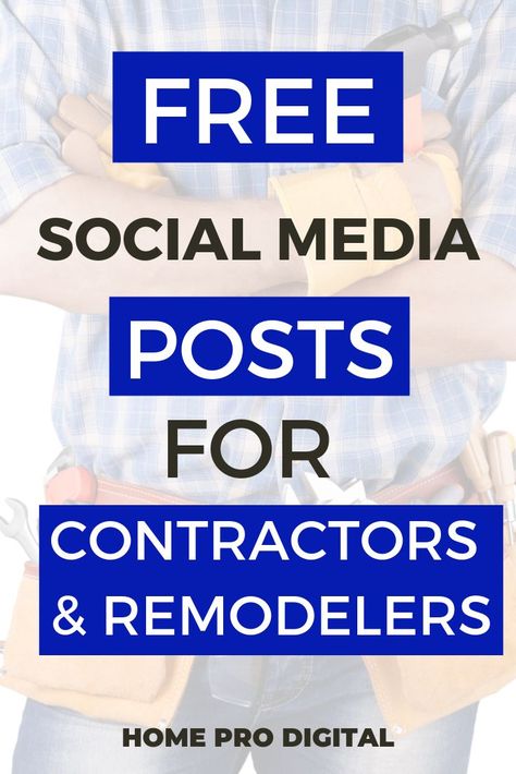 Grab your READY TO GO Social Media posts especially for contractors and the handyman business! Grow your social media and increase your customer base by marketing online! #socialmedia #marketing #contractors #construction #handyman #homeprodigital General Contractor Business, Social Media Topics, Handyman Business, Llc Business, Grow Your Social Media, Construction Business, Free Social Media, Construction Management, Marketing Techniques