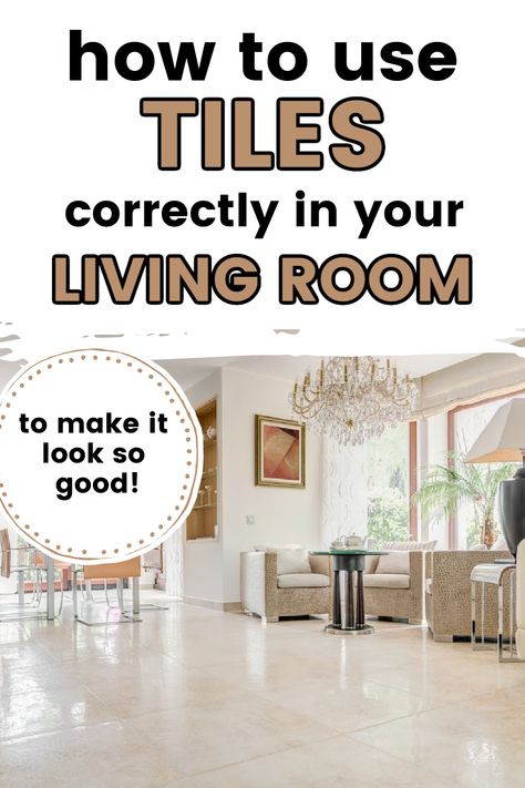 What are the best tiles for in your living room floors? Whether you want white, grey, wood or ceramic we've got an in depth guide on which tile material is best suited for your home. Modern floor ideas- living room floor tiles to inspire! #diyhomedecor #livingroomstyle #livingroominspo #tilefloors #diylivingroomdecor Tile Floor Ideas Houses, Tiles For Flooring Interior Design, Modern Tile Design Floors, Minimalist Floor Tiles Living Room, Rug On White Tile Floor, Dining Room Floor Ideas, White Tile Floors Living Room, Living Area Floor Tiles, Family Room With Tile Floor