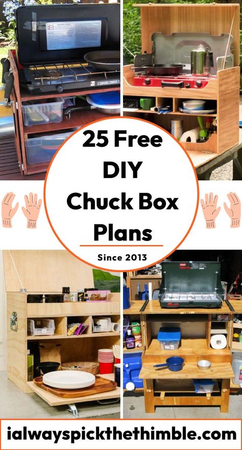 Camp Kitchen Box Plans, Diy Chuckbox, Chuck Box Plans, Camp Kitchen Chuck Box, Portable Camp Kitchen, Camping Chuck Box, Camp Kitchen Box, Backyard Bbq Pit, Camper Van Kitchen