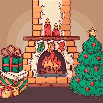 Fireplace Vectors, Photos and PSD files | Free Download Christmas Scene Drawing, Fireplace Drawing, Easy Christmas Drawings, Christmas Card Making, Fireplace Art, Hand Drawn Christmas, Scene Drawing, Christmas Card Art, Christmas Doodles