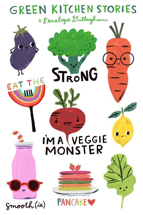Cute Vegetable Illustration, Cartoon Vegetables Illustration, Fruit And Vegetable Illustration, Vegetable Illustration Design, Vegetable Tattoos, Vegetable Tattoo, Vegetables Illustration, Bodysuit Tattoos, Vegetable Drawing