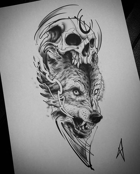 Image may contain: drawing Fenrir Tattoo, 10 Tattoo, Wolf Tattoo Sleeve, Kunst Tattoos, Scary Tattoos, Half Sleeve Tattoos For Guys, Norse Tattoo, Wolf Tattoo Design, Sketch Tattoo Design