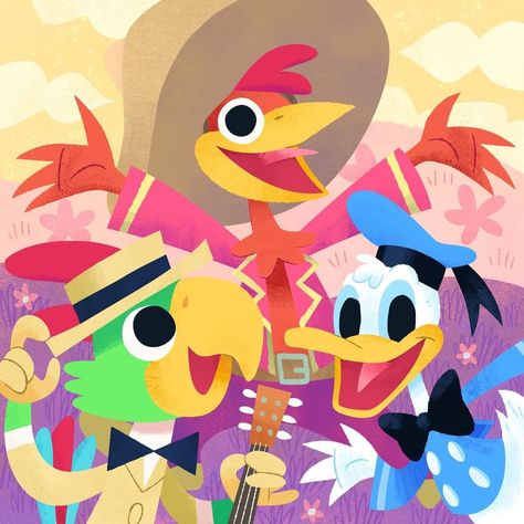 Disney+ App Icon, Disney Birds, The Three Caballeros, Happy 75th Birthday, Disney App, Three Caballeros, Disney Duck, Disney Artists, Duck Tales