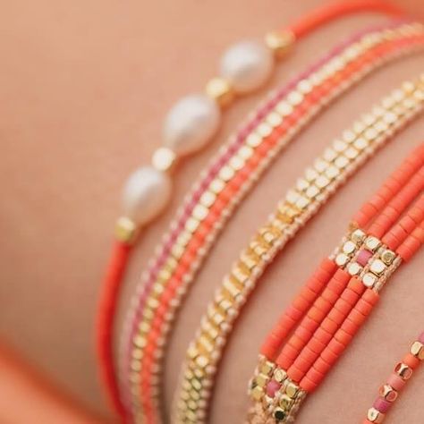 MEET COCO on Instagram: "New Collection ❤️🧡🩷 ! Spring ☀️Summer!  . . . #bracelets #armband #jewelry #miyuki #newcollection #handmadejewelry #meetcoco #handmade #mixandmatch #combine #spring #summer #neverenoughbracelets @nummer8fotografie" Armband Jewelry, Summer Beads, Pretty Accessories, Bracelet Miyuki, Miyuki Bracelet, Summer Bracelets, Miyuki Beads, March 1, Arm Candy