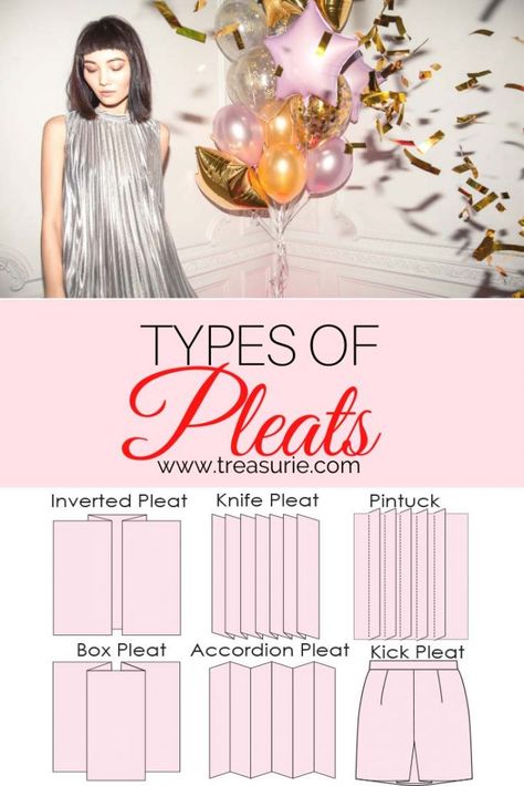 Patchwork, Tela, Couture, Different Types Of Pleats, Sew Pleats, Types Of Pleats, Clothing Fabric Patterns, Fashion Studies, Pleated Skirt Pattern