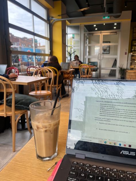 cold brew, iced coffee, aesthetic, coffee shop, studying