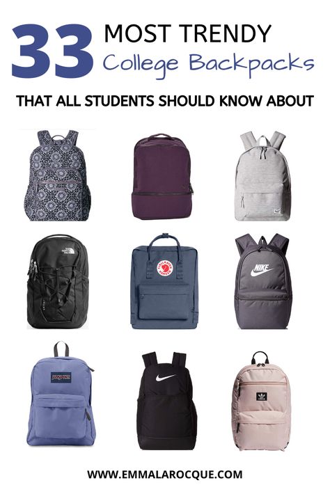 33 of the most trendy and cute school backpacks out there! These backpacks are great for college students, high school students, and teens in general. Super aesthetic backpacks for women and for travel. These backpacks come in all of the color and size options that you could dream of. Click to see them all! #school #backpack #college #highschool #cute #forwomen #travel School Backpacks Highschool, Aesthetic Backpacks, Backpacks College, Backpacks For College, Best Backpacks For College, College Things, High School Backpack, Backpack College, Aesthetic Backpack
