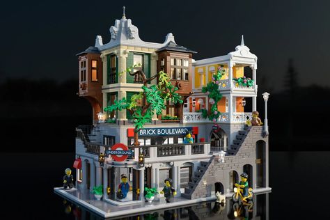 Streetscape Architecture, Lego City Display, Miniature City, Big Lego, Lego Modular, Lego Room, Lego Lego, Lego Architecture, Modular Building