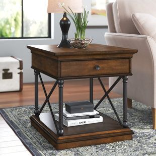 Walnut End Tables Living Rooms, Shelf End Table, Tennessee House, Glass Top End Tables, End Table With Storage, Floor Shelf, Table Decor Living Room, Storage Wood, Glass End Tables