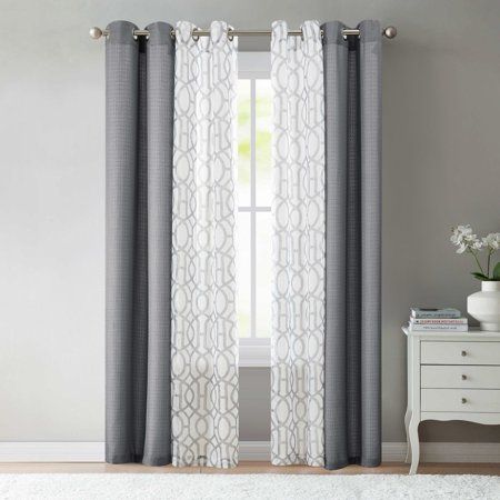 White Curtains Living Room, Grey And White Curtains, Curtains For Grey Walls, Grey Curtains Living Room, Plain Curtains, Curtain Room, Light Grey Walls, Living Room Decor Curtains, Grey Flannel