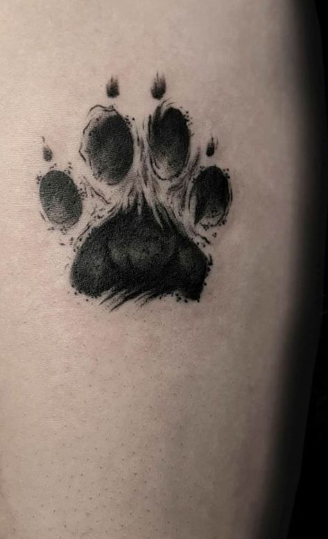 80+ Dog Paw Tattoos: How To Get A Dog Paw Tattoo Realistic Dog Paw Tattoo, Cute Dog Paw Tattoos, Tattoo About Dogs, Labrador Paw Tattoo, Men’s Dog Tattoos, Dog Paw Tattoos For Women Ankle, Paw Print Tattoo Dog Realistic, Paw Print Tattoo Dog Outline, Husky Paw Print Tattoo