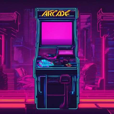 “This game was $1.75 and different from all the others.” #1980s #retro #retrowave #oldschool #laststarfighter #cyberpunk #arcade #gaming Cyberpunk Party Aesthetic, Arcade Game Illustration, Retro Arcade Wallpaper, Retro Game Background, Vintage Arcade Aesthetic, Retro Cyberpunk Aesthetic, Cyberpunk Arcade, Retro Arcade Aesthetic, Retro Video Game Aesthetic