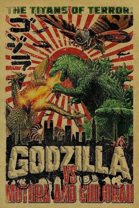 Kraft Paper Art, Japanese Tokyo, Cartoon Meme, Cult Movie, Retro Game, Godzilla Vs, Horror Movie Posters, Classic Monsters, Cult Movies