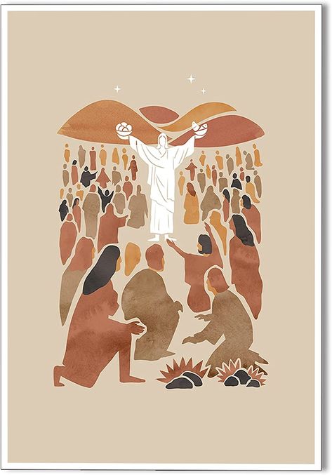 OAOPIC Jesus Feeds 5000 Poster Black and White christ Bible Verses Story Canvas Wall Art boho minimalist Sketch print Painting Christian Religious Scripture Wall Decor for Bedroom 12x16in Unframed Jesus Feeds 5000, Minimalist Sketch, Painting Christian, Caim E Abel, Posters Decor, Christian Drawings, Christian Illustration, Scripture Wall Decor, Christian Graphics