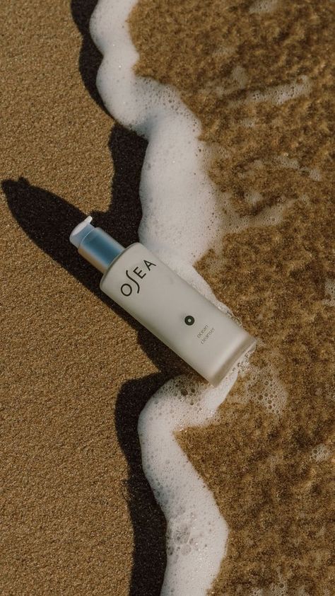 Organic Skincare Product Photography in Water, Osea Malibu, by Fleur Aria Vacation Product Photography, Surf Product Photography, Ocean Product Photography, Beach Product Shoot, Ocean Skincare, Product Photography Water, Photography In Water, Water Product Photography, Beach Product Photography