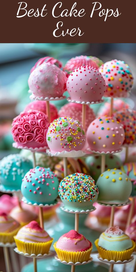 Learn how to make the best cake pops ever. Follow this simple recipe for a delightful snack. Cake Pops, Cakes Pops How To Make, Good Cake Pop Recipes, Easy Cake Bites, Cake Pops Confetti, Homemade Cake Pop Stand, Pastel Cake Pops Ideas, Cake Pops Gender Reveal Cute Ideas, Silicone Cake Pop Mold Recipe