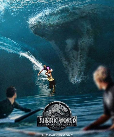 Mosasaur attack This movie is gonna scar me  *unrealistic childhood phobia brought to the big screen this fall Jurassic World Poster, Jurassic World Wallpaper, Jurassic Movies, Jurassic World 3, Jurassic World 2, Jurassic World 2015, Jurassic Park Movie, Fallen Kingdom, Jurrasic Park