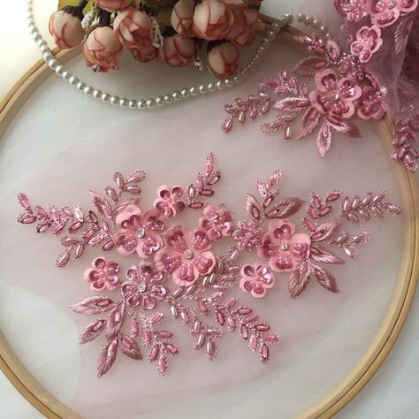 Cheap Patches, Buy Directly from China Suppliers:2Pair /4PC Multicolor DIY Handmade Beaded Applique Flower Patch Wedding Dress Accessories Lace Embroidery Mending Clothes RS1311 Enjoy ✓Free Shipping Worldwide! ✓Limited Time Sale ✓Easy Return. Diy Wedding Gown, 3d Flower Applique, Bead Lace, Mending Clothes, Bead Fringe, Bridal Applique, Dress Trims, Bridal Purse, Beaded Leaf