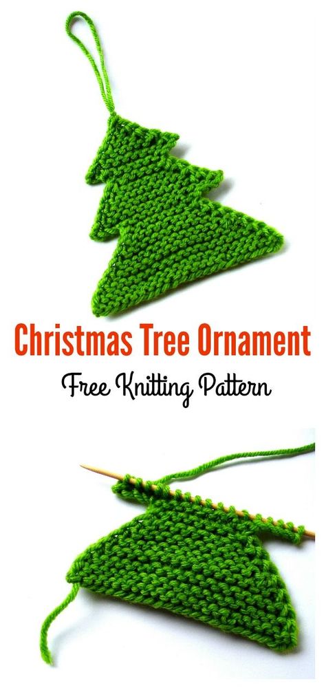 Christmas Tree Ornament Free Knitting Pattern #freepattern #knitting Christmas Tree Knitting Pattern, Knitted Christmas Tree, Knit Christmas Ornaments, Knitted Christmas Decorations, Christmas Knitting Patterns Free, Knitting Machines, Knitting Tips, Christmas Knitting Patterns, Ornament Pattern