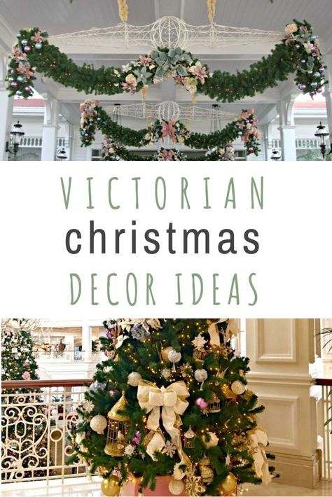 Christmas Stage Design, Victorian Christmas Decorations, Victorian Christmas Tree, Victorian Crafts, Christmas Tree Village, Special Events Decor, Farmhouse Style Christmas, Royal Christmas, Grand Floridian