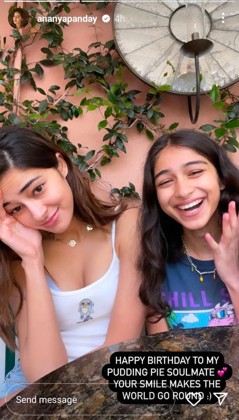 Ananya Panday is celebrating the birthday of her sister Rysa Panday. It is well-known that Ananya shares a good bond with her younger sister. On her sister’s birthday, Ananya took The post Ananya Panday wishes ‘pudding pie soulmate’ Rysa on her birthday with a candid pic appeared first on Bollywood Bubble. Bday Wishes For Sister, Rysa Panday, Best Wishes For Sister, Desi Birthday, Birthday Caption For Sister, Hbd Wishes, Caption For Sisters, Birthday Wishes Best Friend, Happy Birthday Little Sister