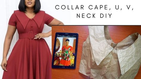 Diy how to make a cape or collar bustier How To Make A Cape, Cape Tutorial, Diy Cape, Cape Collar, Cape Designs, Dress Diy, Diy Simple, Cape Dress, Diy Dress