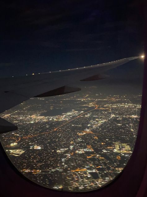 airplane | traveling | city | new york | plane ride | city lights | nighttime | nightlife | aesthetic | Airplane View