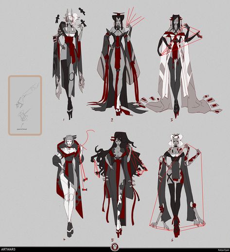 ART WAR 3 | 2D | Villains | Mononoke doll master | katya_cyan - Forums - Cubebrush Villain Illustration Character Design, Evil Villain Pose, Villain Character Female, Female Villain Pose Reference, Villain Character Design Concept Art, Villain Poses Drawing, Villain Art Character Design, Villain Outfits Female Drawing, Villain Clothes