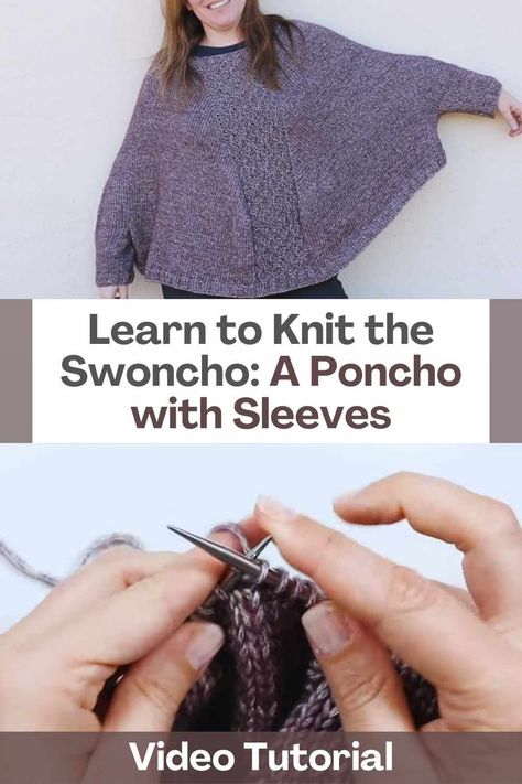 The swoncho, also known as a poncho with sleeves or an oversized sweater, is a stylish and versatile garment that combines the best features of both worlds. It offers the ease and comfort of a poncho, with the added benefit of sleeves, providing warmth and functionality. Knitting your own swoncho allows you to create a personalized, fashionable piece that suits your style and body perfectly. In this article, we'll guide you step by step on how to knit this delightful swoncho, a must-have... Ponchos, How To Make A Poncho, Poncho With Sleeves, Hello How Are You, Learn To Knit, Beginner Knitting, Beginner Knitting Patterns, Knit Poncho, Bat Sleeve