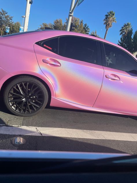 Pink Rapped Cars, Pink Chrome Wrap Car, Pink Heart Rims On Car, Chrome Pink Car Wrap, Pink Glitter Car Wrap, Pink Car Wrap Ideas, Pink Iridescent Car Wrap, Pink Brz Subaru, Pink Car Ideas