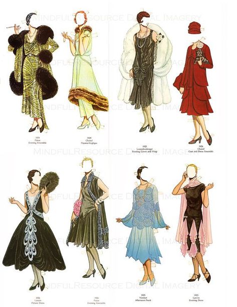 Fashion Paper Dolls, Gatsby Party Outfit, 1920 Style, Flapper Fashion, Flapper 1920s, Istoria Modei, Dolls Printable, 1920s Fashion Women, Mode Retro