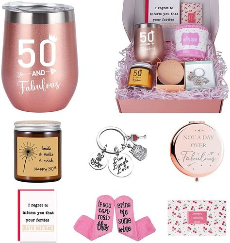 Gifts For 50 Year Old Woman, 50th Birthday Gift Baskets For Women, 50th Birthday Basket Ideas For Women, Gift Basket For Grandma, 50 Birthday Gift Baskets, Birthday Present Ideas For Women, 50th Birthday Party For Women, 1972 Birthday, 50th Birthday Gifts For Women