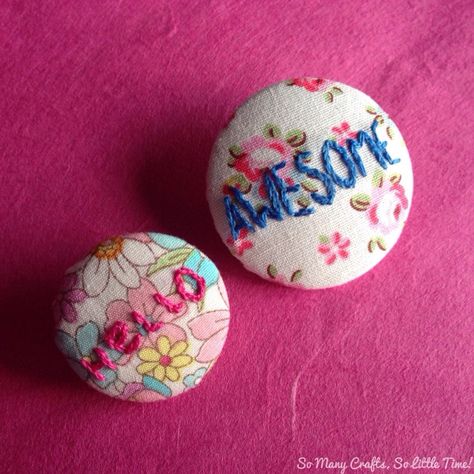 DIY fabric button badge Make Your Own Pins, Badges Diy, Love Embroidery, Button Badges, Summer Craft, Embroidered Badges, Diy Embroidery Patterns, What To Use, Button Badge