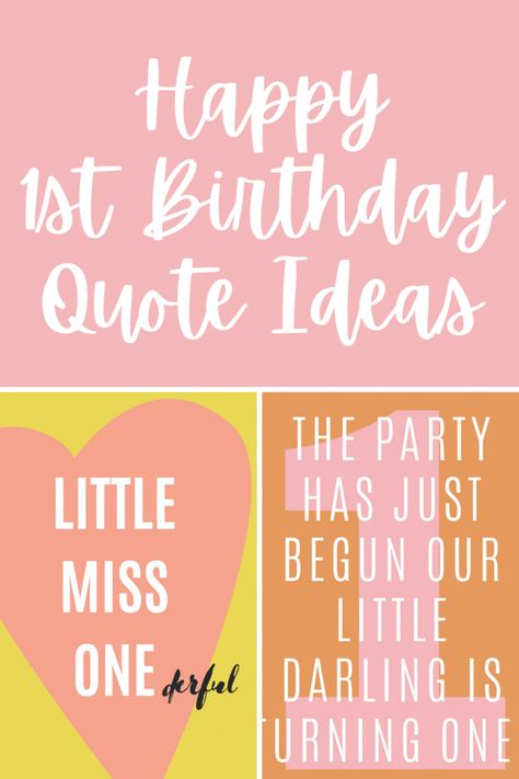 The Cutest First Birthday Quotes for Your 1-Year-Old - darling quote Captions For First Birthday, 1st Birthday Sayings, Turning One Quotes, One Year Birthday Quotes, One Year Old Quotes Birthday, One Year Old Birthday Quotes, First Birthday Sayings, 1st Birthday Post Caption, Diy First Birthday Card