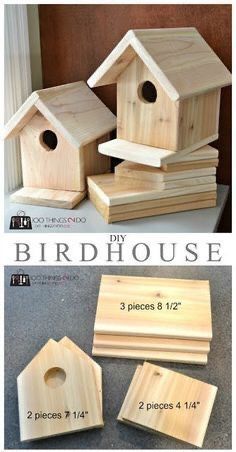 Diy Birdhouses, Projek Diy, Projek Kayu, Bird House Plans Free, Homemade Bird Houses, Bird Houses Ideas Diy, Wood Birdhouses, Bird House Feeder, Bird House Plans