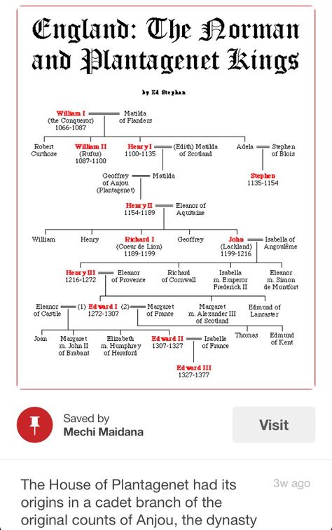 Plantagenet House Of Plantagenet, English Monarchs, Royal Family Trees, Genealogy Chart, Ancestry Genealogy, History Of England, Uk History, English History, Queen Of England
