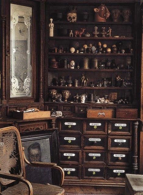 Maximalism, Boho Steampunk Decor, Magical Interior Design, Apothecary Furniture, Cabinet Of Curiosity, Apothecary Cabinet, Cabinet Of Curiosities, High Fantasy, My New Room