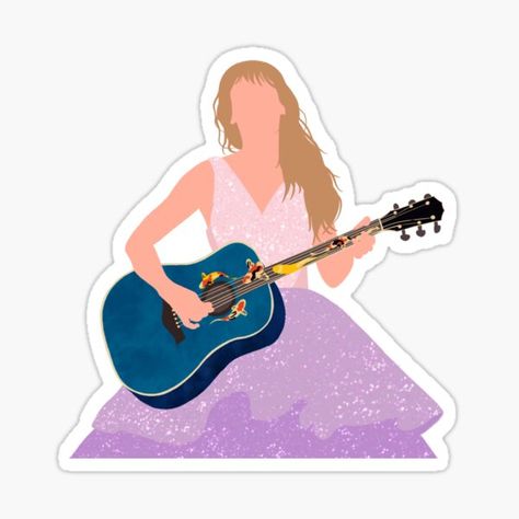 Squishmallows Clipart, Taylor Swift Clipart, Koi Fish Guitar, Taylor Swift Nails, Taylor Swift Stickers, Taylor Swift Sticker, Taylor Swift Drawing, Taylor Swift Lover, Guitar Stickers
