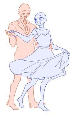 How To Draw Two People Dancing, Ball Dancing Poses Drawing, Drawing Poses Couple Dancing, Pose Reference Dancing Couple, Couples Dancing Drawing Reference, A Couple Dancing Drawing, Two Characters Dancing Reference, Two People Poses Drawing Dancing, Prom Drawing Art