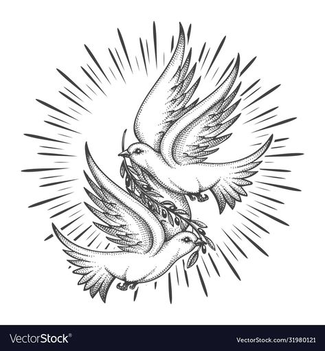 Dove Of Peace Tattoo, Realistic Dove Tattoo, Peace Tattoo Designs, Doves Flying, Pigeon Tattoo, Concept Tattoo, Olive Tattoo, Dove Drawing, Olive Branch Tattoo