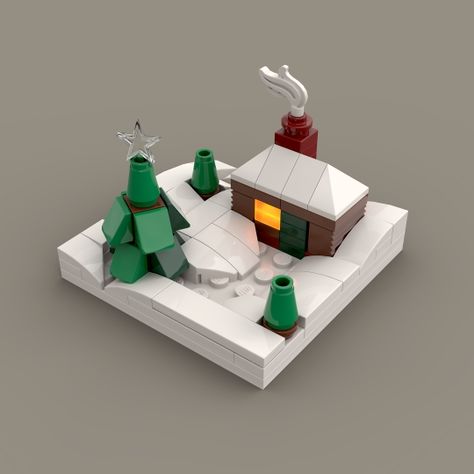 Micro Cabin from BrickLink Studio [BrickLink] Lego Christmas Village, Cabin In The Snow, Micro Cabin, Easy Lego Creations, Lego Advent Calendar, Lego Village, Lego Advent, Lego Club, Lego Christmas