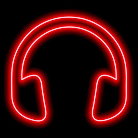 Red headphones. Neon outline on a black background. One object. Listen to music, play Red Headphones, Neon Png, Listen To Music, Black Headphones, Instagram Highlights, Listening To Music, Black Background, A Black, Black Backgrounds