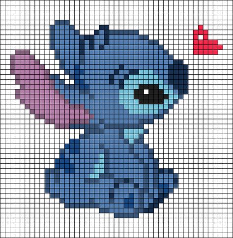 Alpha pattern #95412 | BraceletBook Pixel Art Grid Stitch, Lilo And Stitch Graphgan, Stitch Grid Pattern, Easy Pixel Art Stitch, Lilo And Stitch Knitting Pattern, Pixel Art Pattern Stitch, Disney Cross Stitch Patterns Free Printable Charts, Crochet Picture Patterns Charts, Disney Stitch Cross Stitch Pattern