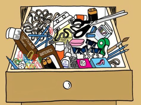 Junk drawer Messy Drawer, Junk Drawers, Chemistry Labs, Crazy Things, Making Life Easier, Homeschool Science, Junk Drawer, 4 Kids, Household Hacks