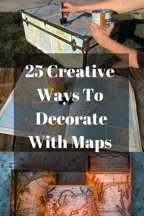 Upcycling, Map Diy Projects, Maps Decor, Diy Map Art, Decorating With Maps, Diy Map, Decor Makeover, Hometalk Diy, Map Crafts