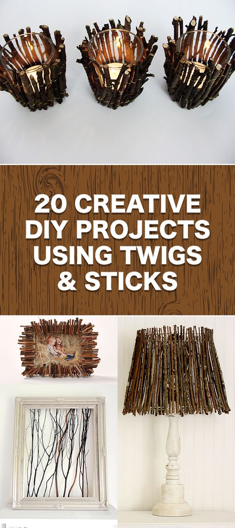 Crafts From Sticks, Twigs Diy Craft Ideas, Stick Projects Branches, Natural Wood Crafts Ideas, Craft Ideas With Natural Things, Stick Frames Branches, Sticks And Twigs Diy Projects, Things To Make Out Of Sticks, Diy Wilderness Decor